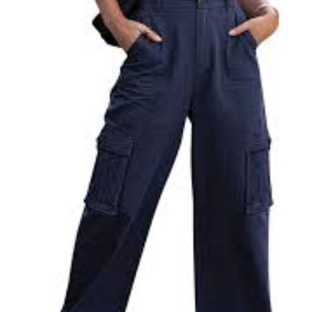 11-NWT HALARA CARGO WIDE LEG PANTS WITH POCKETS - Picture 5 of 5
